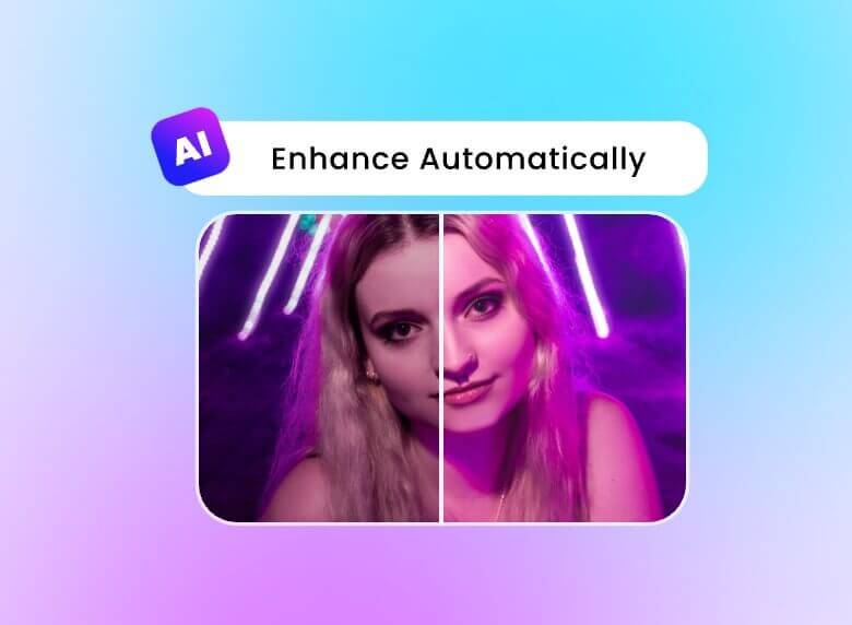 melhorar o vídeo da rapariga automaticamente com IA