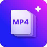 ícone de formato mp4 com gradiente de cor púrpura